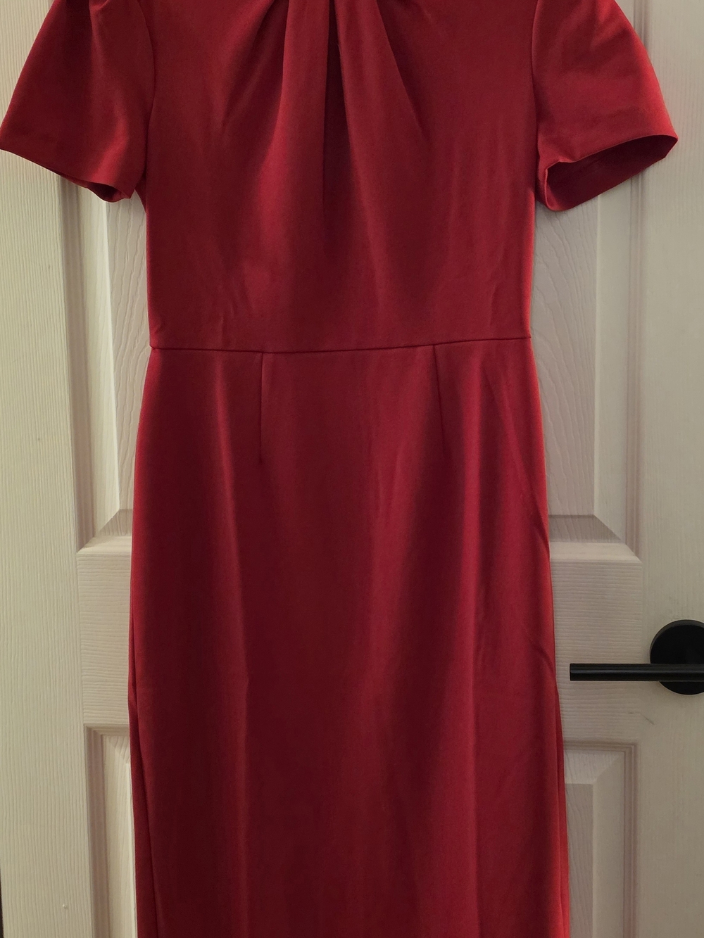 Maggy London Red Short-Sleeve Midi Sheath Dress